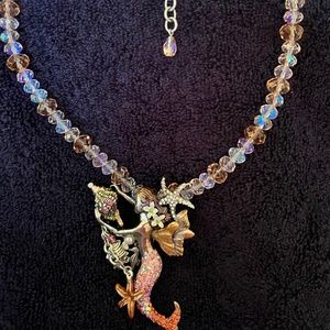 Kirks Folly Mermaid Pin/Enhancer And Necklace - image 1